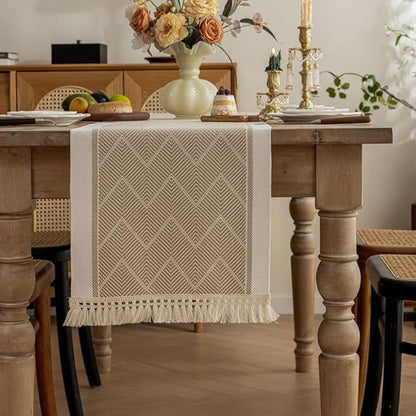 Elegant Woven Table Runner - Soft Home Decor Accent
