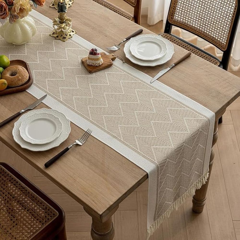 Elegant Woven Table Runner - Soft Home Decor Accent