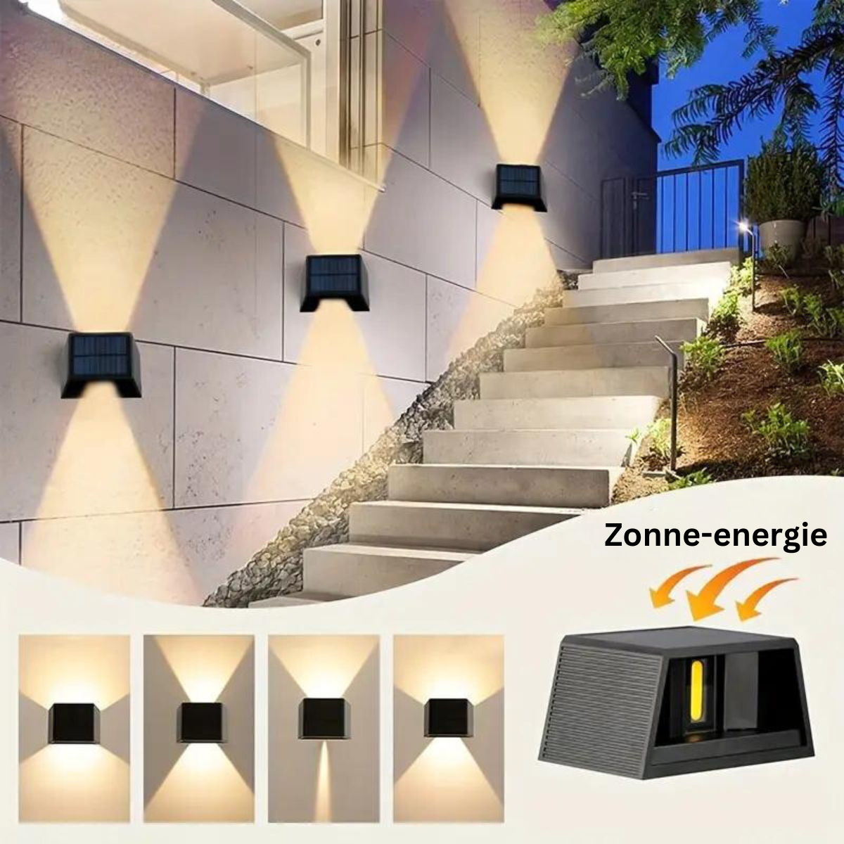 Outdoor Solar Powered LED Wall Lights - Halri