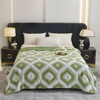 Variant image for Double Layer Geometric Throw Blanket – Soft Cotton-Poly Blend for All-Season Comfort, Machine Washable, Ideal for Beds and Sofas-13
