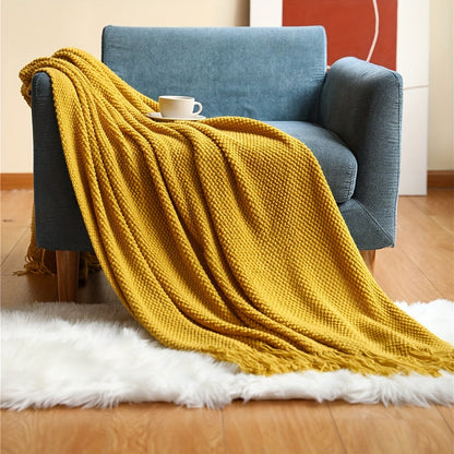 Soft Plush Throw Blanket with Tassels