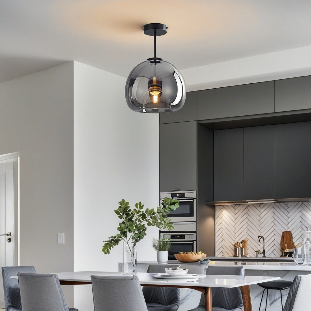 Modern Simple Copper Glass Ceiling Light