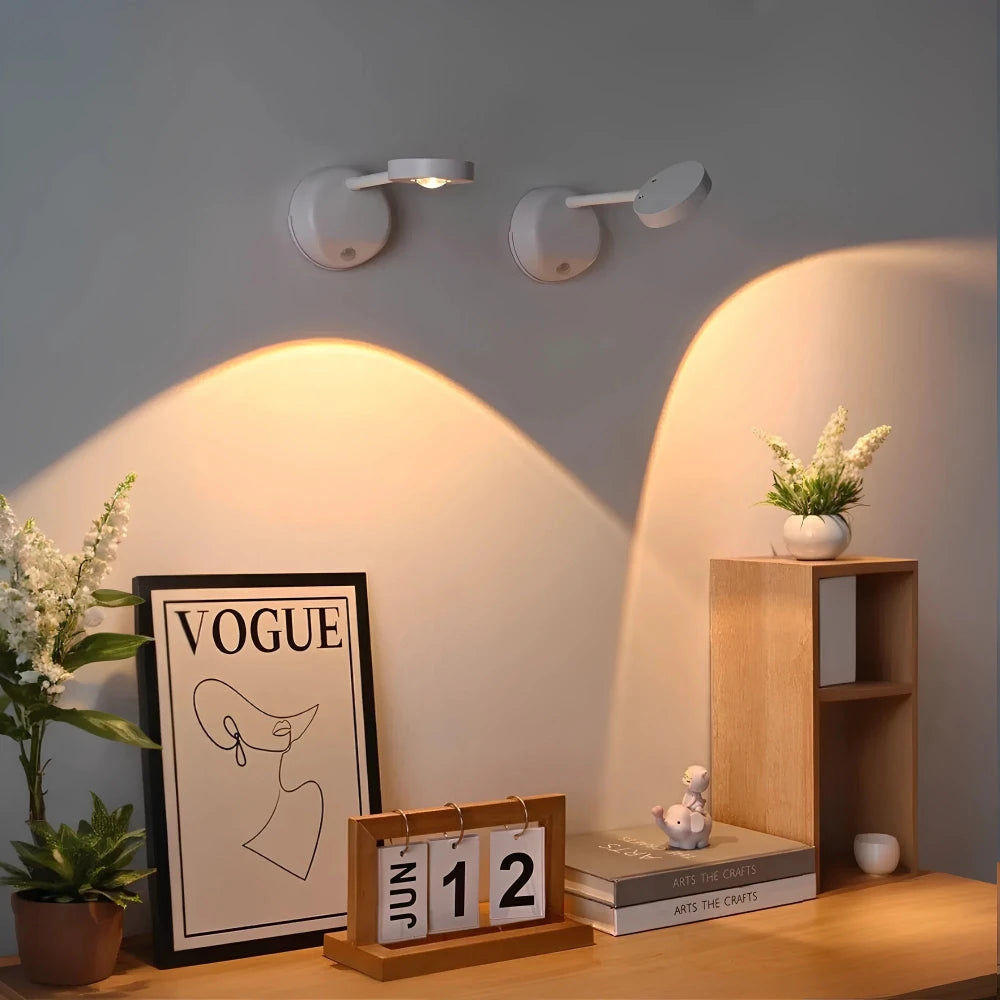 Wireless Motion Sensor Wall Light USB Rechargeable LED