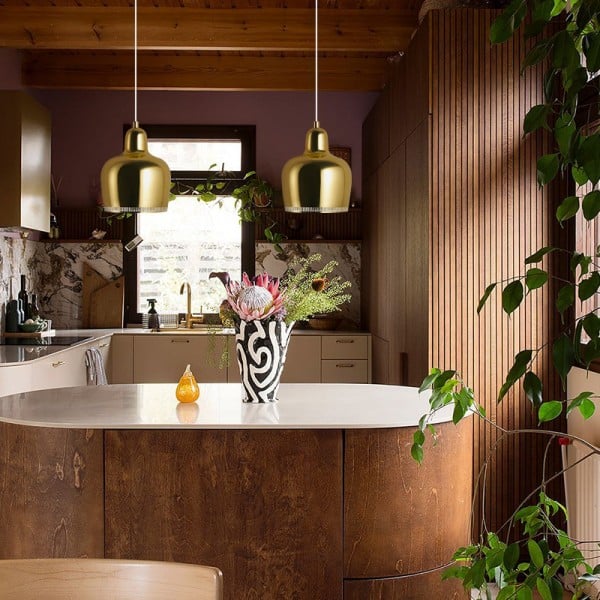 Golden Bell Brass Pendant Light
