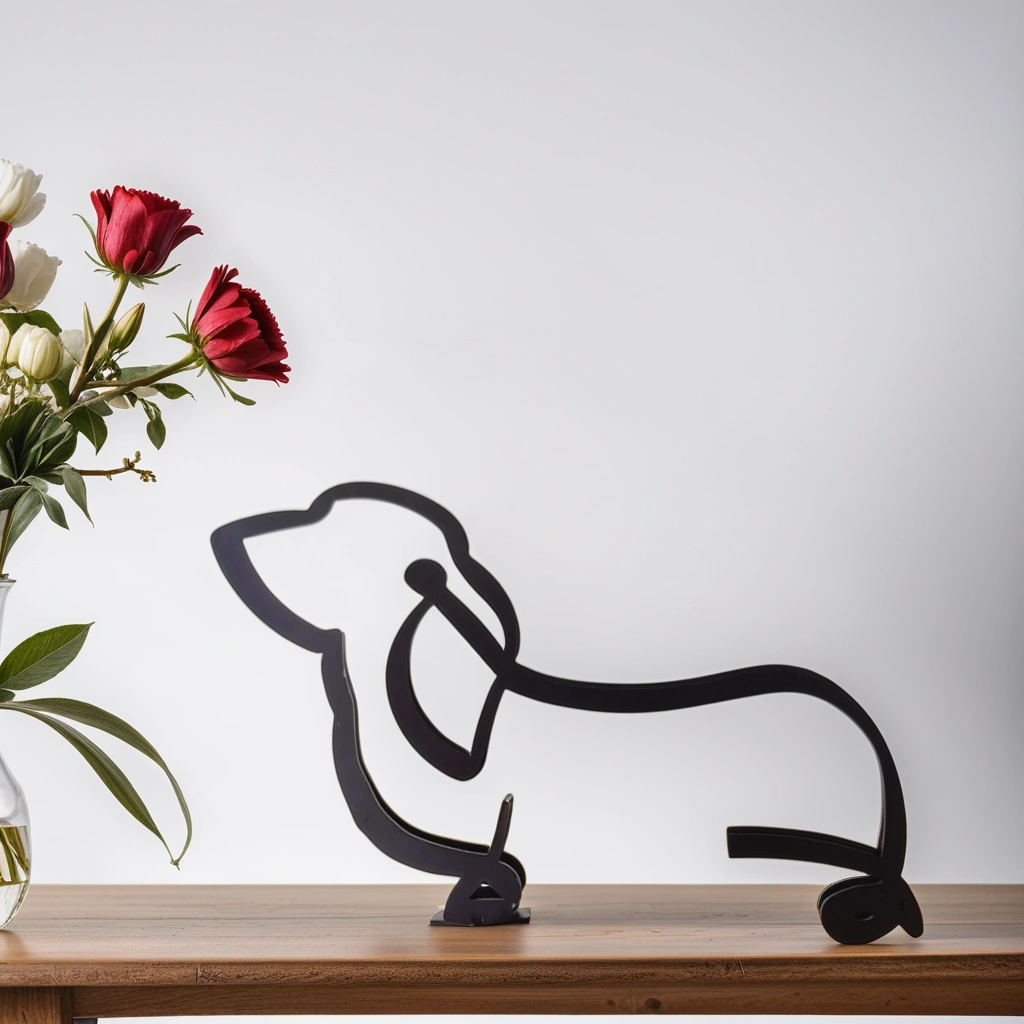 Unique Dog Figurine Modern Art Decor Statue