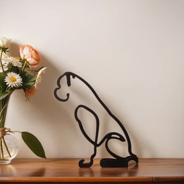 Unique Dog Figurine Modern Art Decor Statue