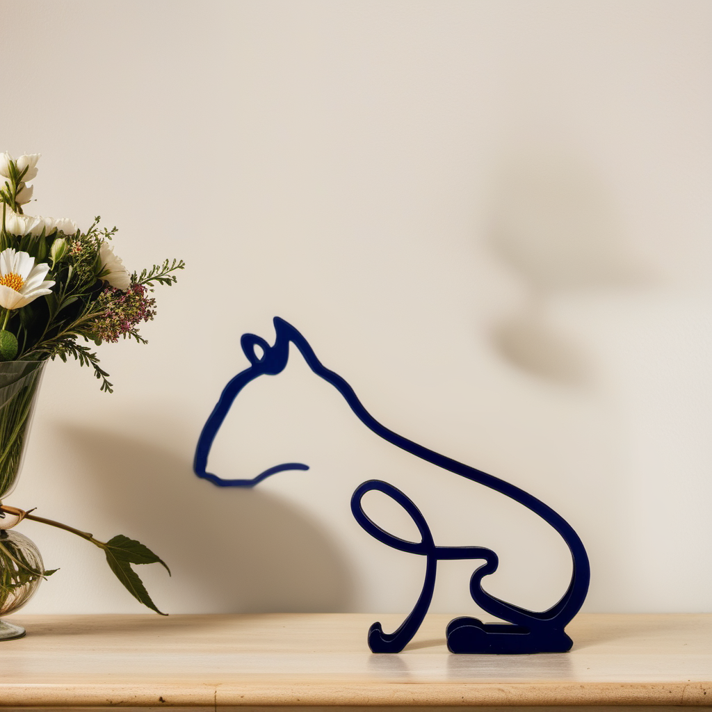 Unique Dog Figurine Modern Art Decor Statue