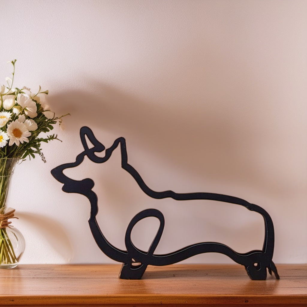 Unique Dog Figurine Modern Art Decor Statue