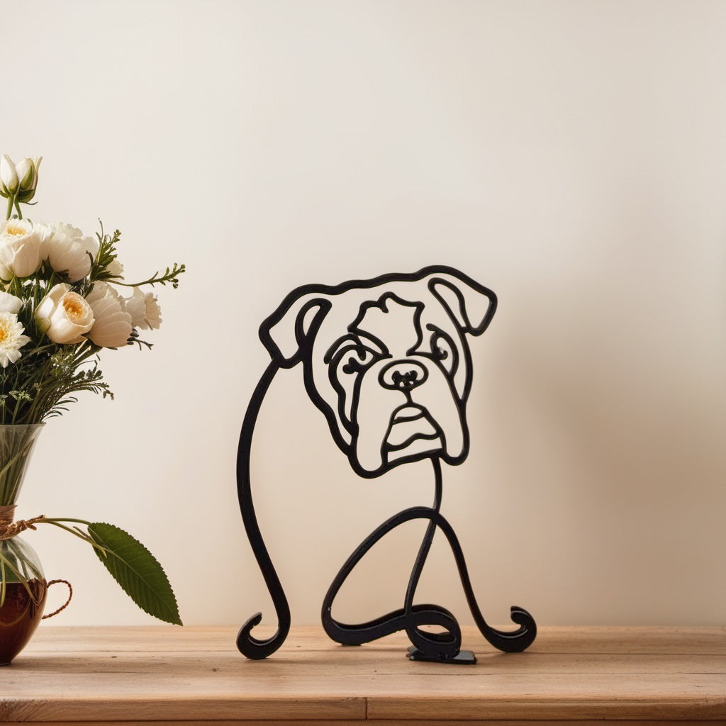 Unique Dog Figurine Modern Art Decor Statue