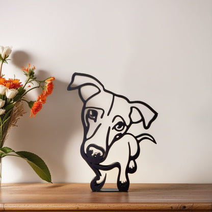 Unique Dog Figurine Modern Art Decor Statue