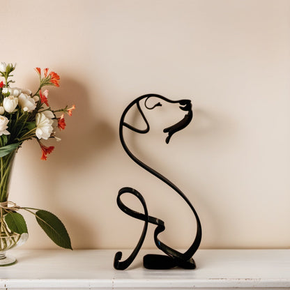Unique Dog Figurine Modern Art Decor Statue