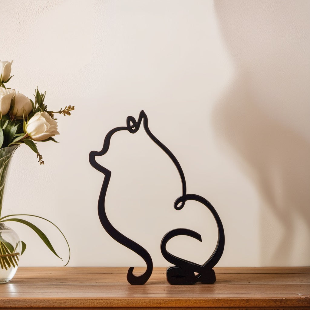 Unique Dog Figurine Modern Art Decor Statue
