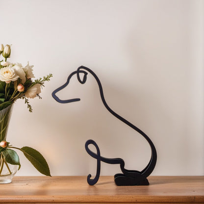 Unique Dog Figurine Modern Art Decor Statue