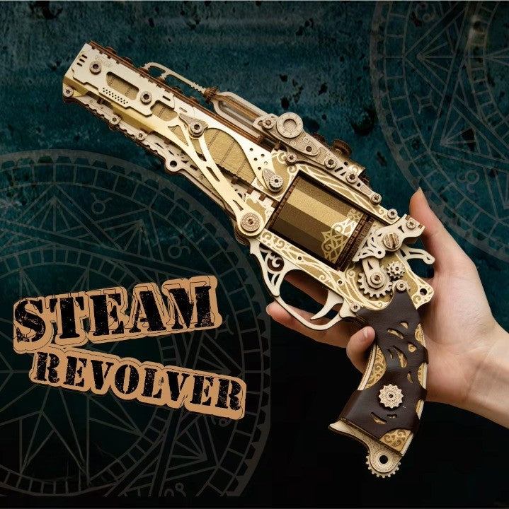 Handmade Steampunk Wooden Puzzle Gun Toy