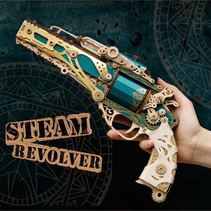 Handmade Steampunk Wooden Puzzle Gun Toy - Halri
