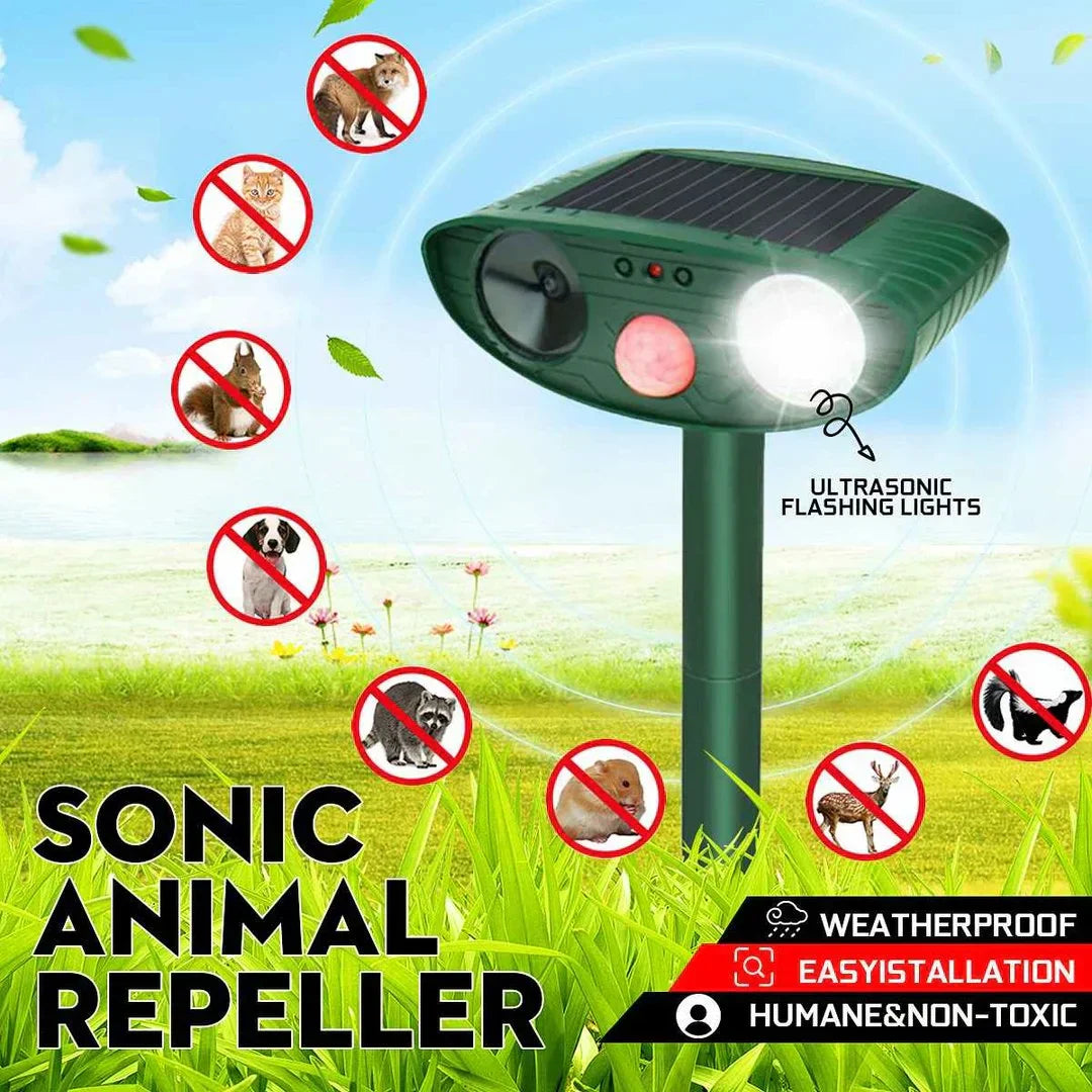 Outdoor Pest Repellent Device - Solar Powered Rodent Repeller