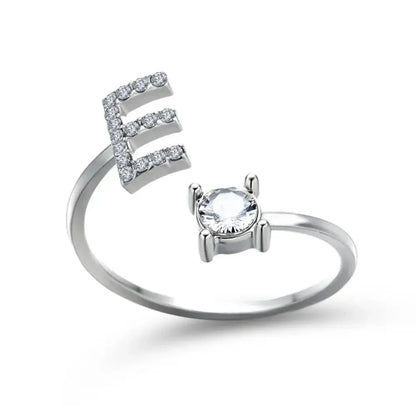 Personalized Delicate Initial Diamond Ring