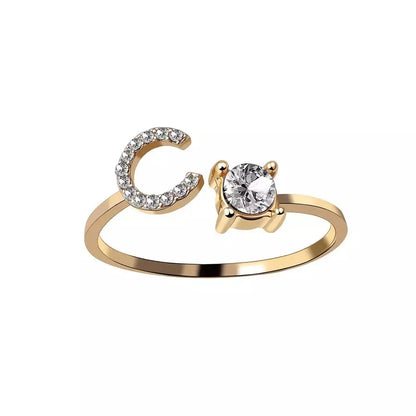 Personalized Delicate Initial Diamond Ring