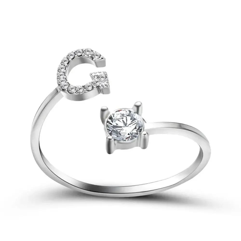 Personalized Delicate Initial Diamond Ring