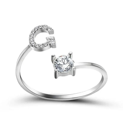 Personalized Delicate Initial Diamond Ring