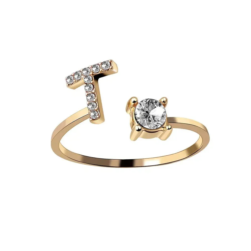 Personalized Delicate Initial Diamond Ring