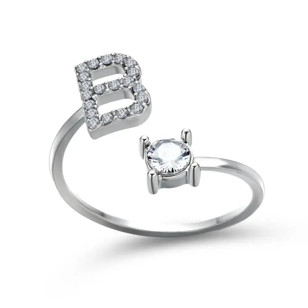 Personalized Delicate Initial Diamond Ring