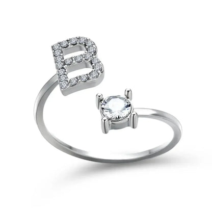 Personalized Delicate Initial Diamond Ring