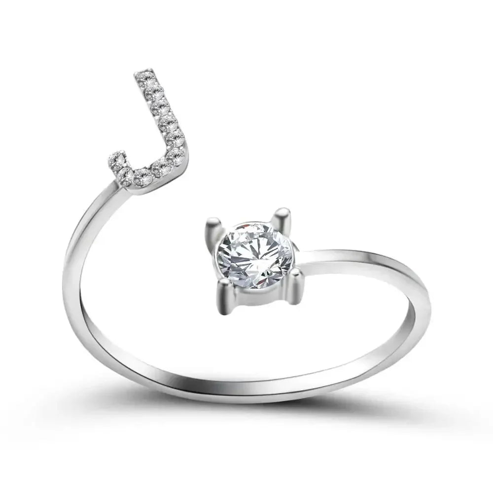 Personalized Delicate Initial Diamond Ring