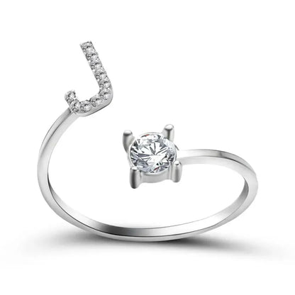 Personalized Delicate Initial Diamond Ring