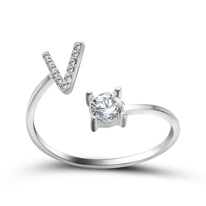 Personalized Delicate Initial Diamond Ring