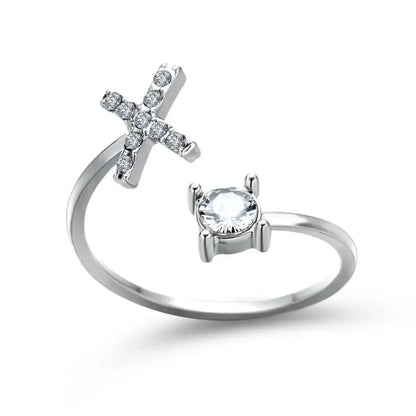 Personalized Delicate Initial Diamond Ring