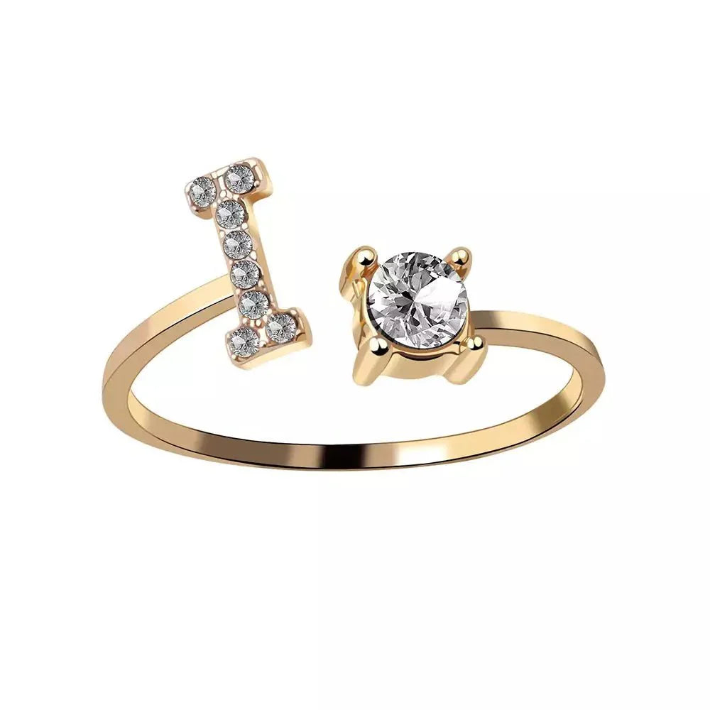 Personalized Delicate Initial Diamond Ring