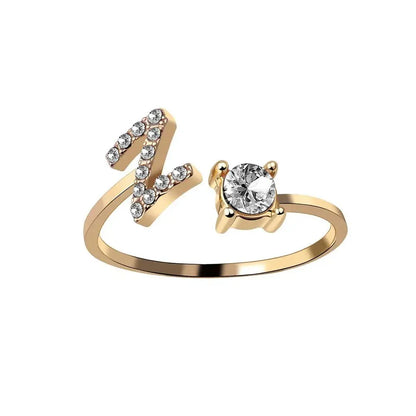 Personalized Delicate Initial Diamond Ring