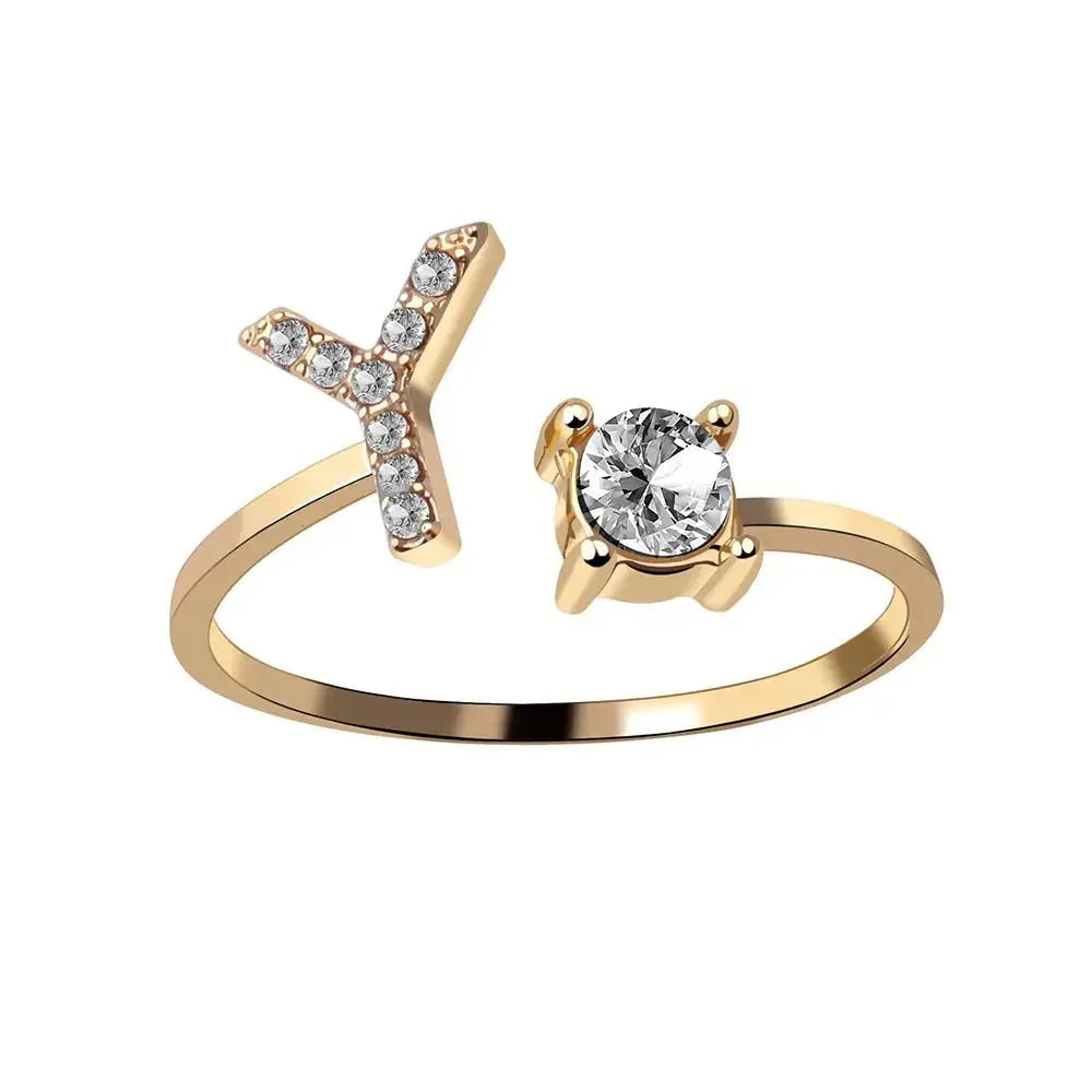 Personalized Delicate Initial Diamond Ring
