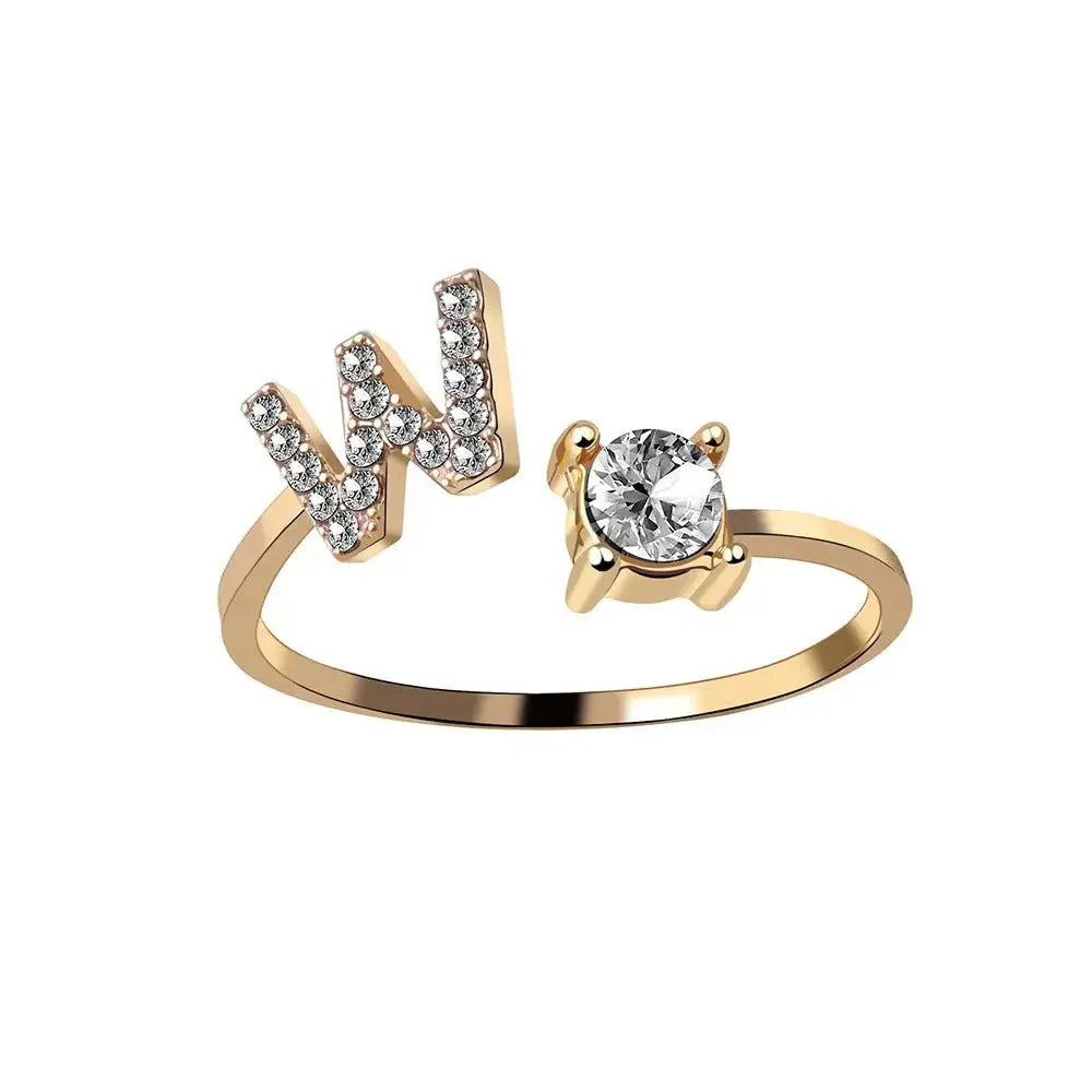 Personalized Delicate Initial Diamond Ring