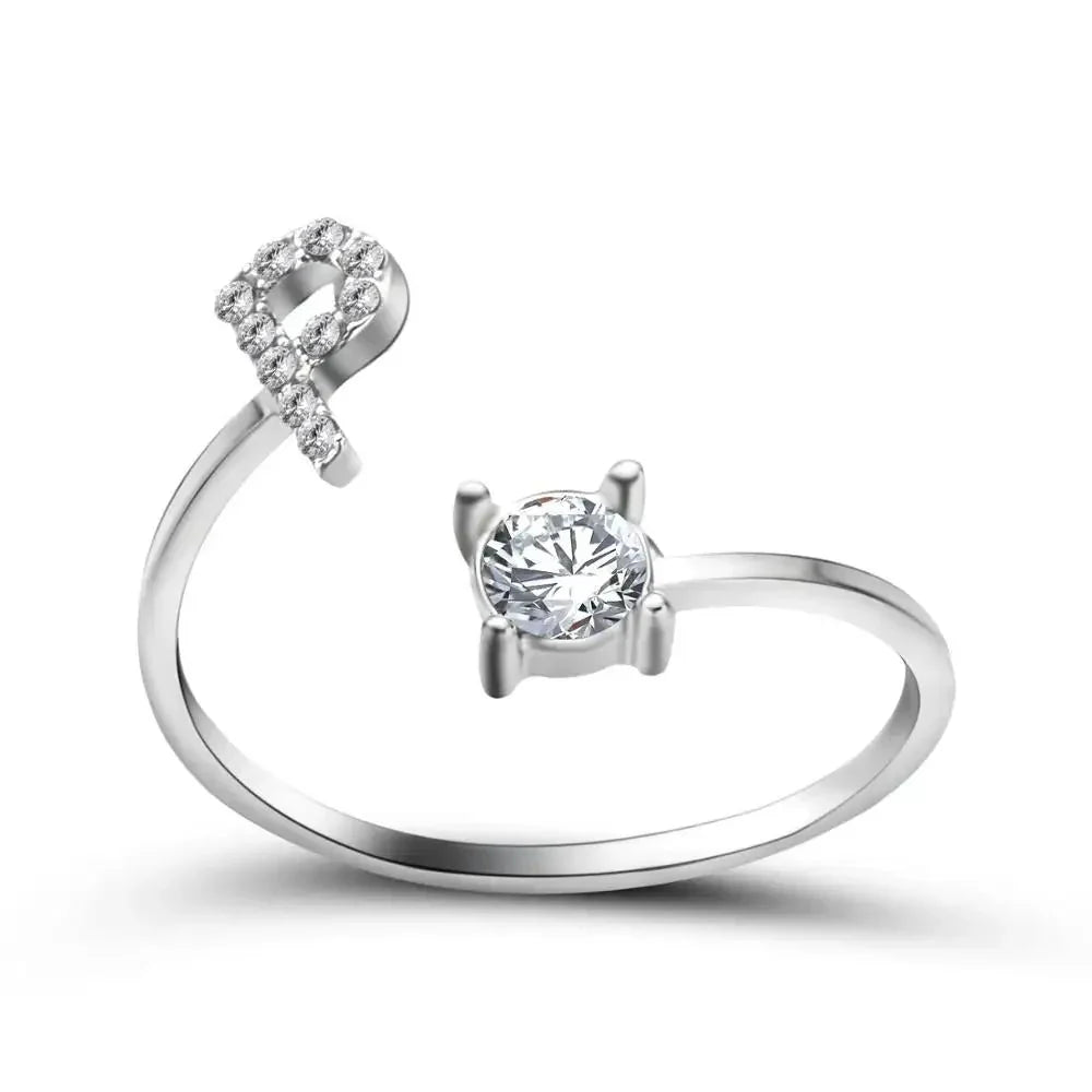 Personalized Delicate Initial Diamond Ring