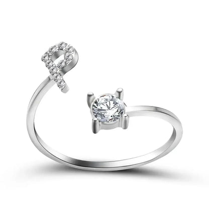 Personalized Delicate Initial Diamond Ring