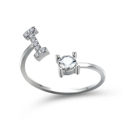 Personalized Delicate Initial Diamond Ring
