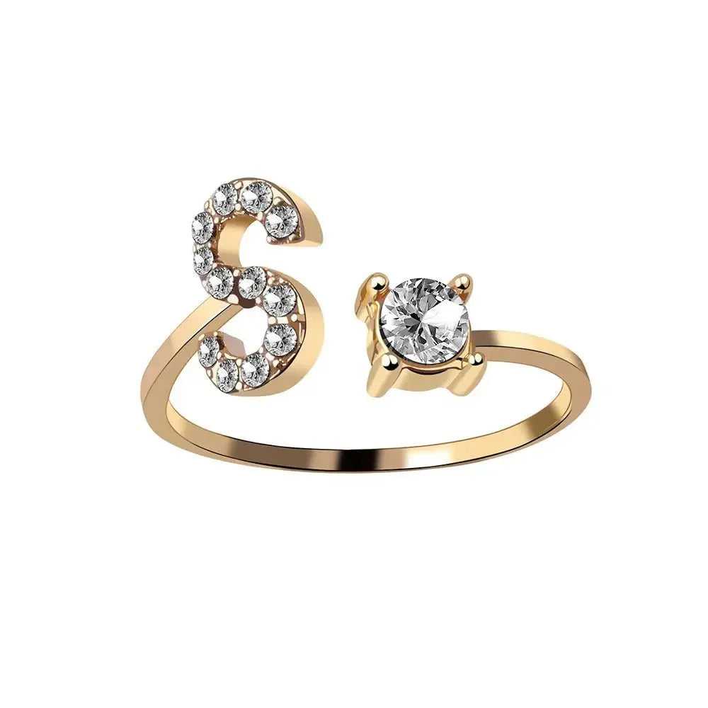 Personalized Delicate Initial Diamond Ring