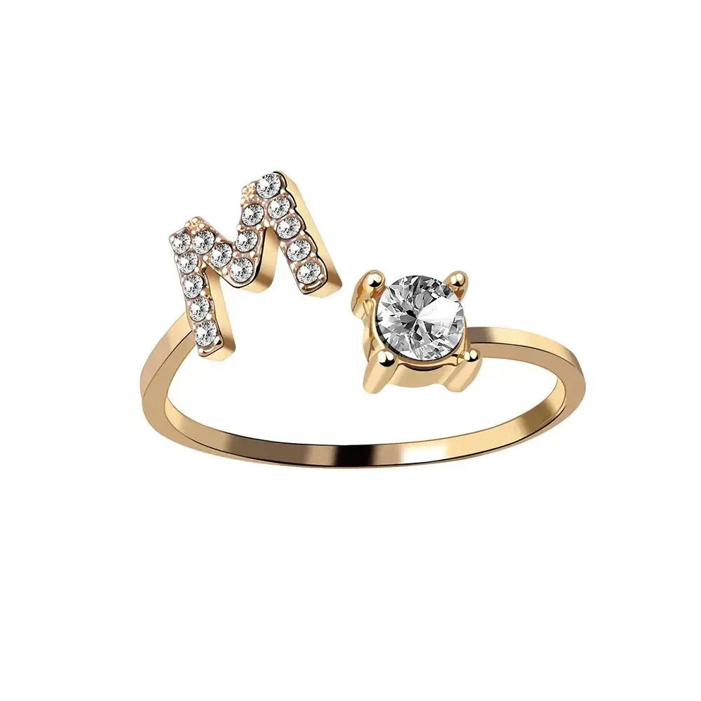 Personalized Delicate Initial Diamond Ring