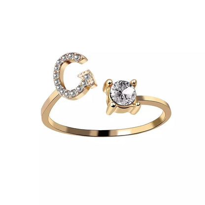 Personalized Delicate Initial Diamond Ring
