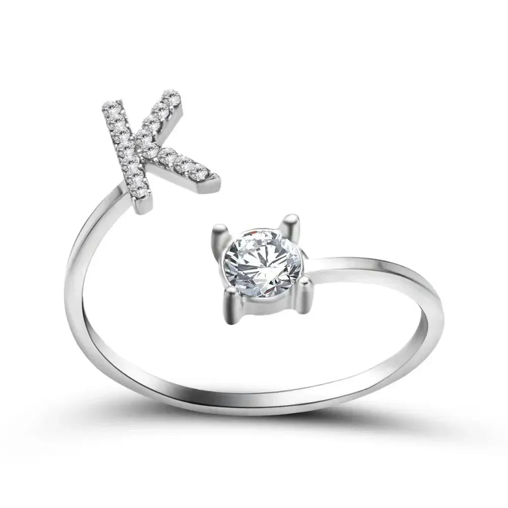 Personalized Delicate Initial Diamond Ring