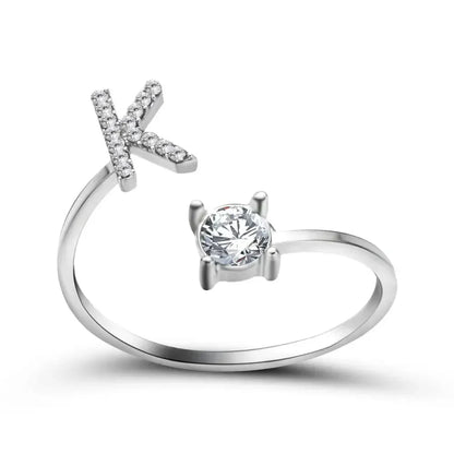 Personalized Delicate Initial Diamond Ring