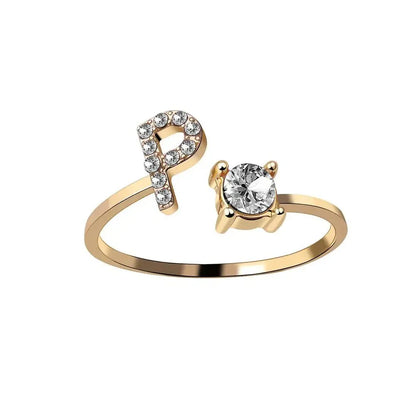 Personalized Delicate Initial Diamond Ring