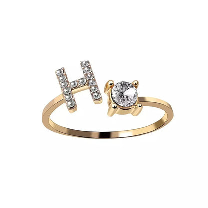 Personalized Delicate Initial Diamond Ring