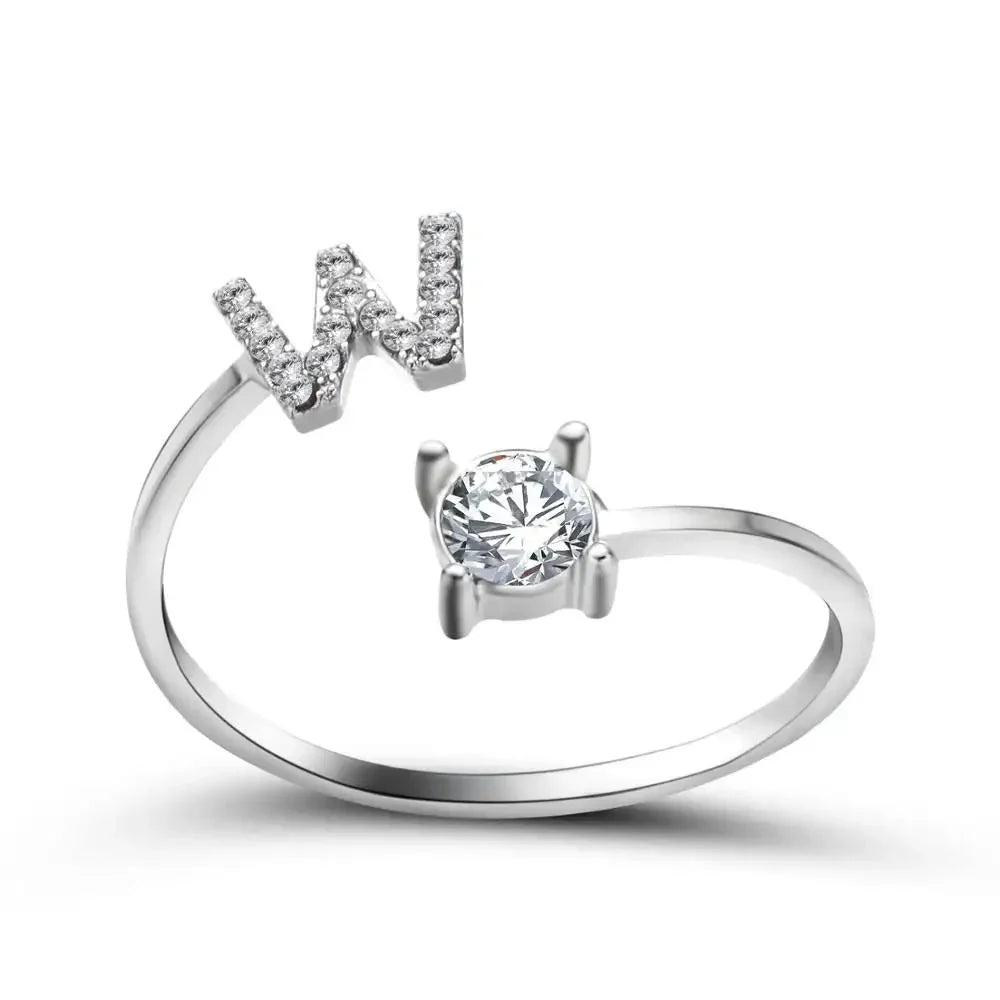 Personalized Delicate Initial Diamond Ring