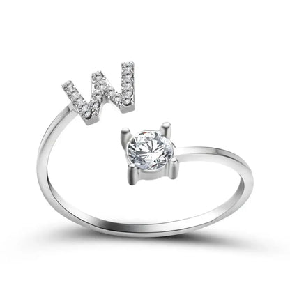 Personalized Delicate Initial Diamond Ring