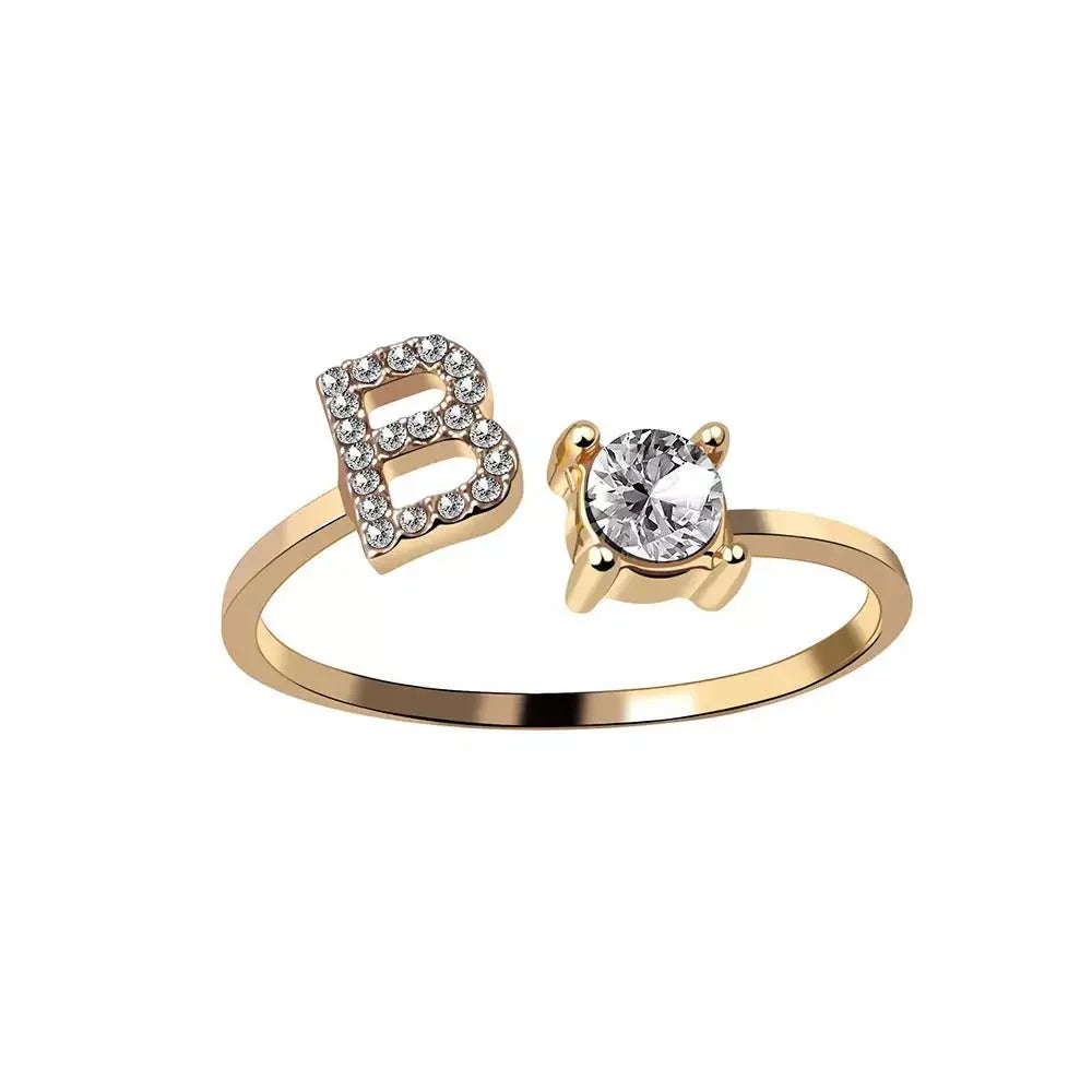 Personalized Delicate Initial Diamond Ring