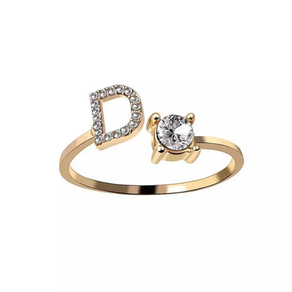 Personalized Delicate Initial Diamond Ring