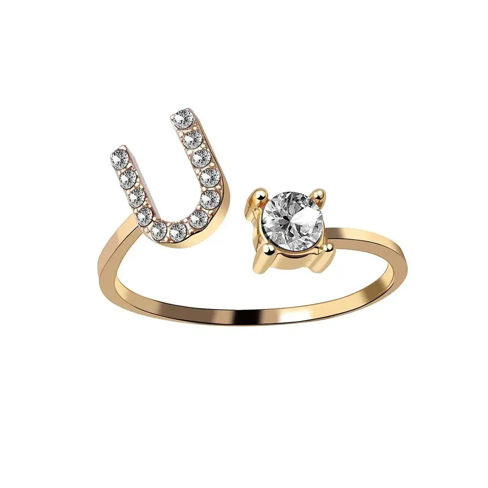 Personalized Delicate Initial Diamond Ring